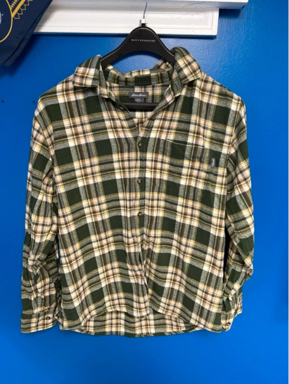 Eddie Bauer Long Sleeve Plaid Flannel Button Down Shirt - Size L